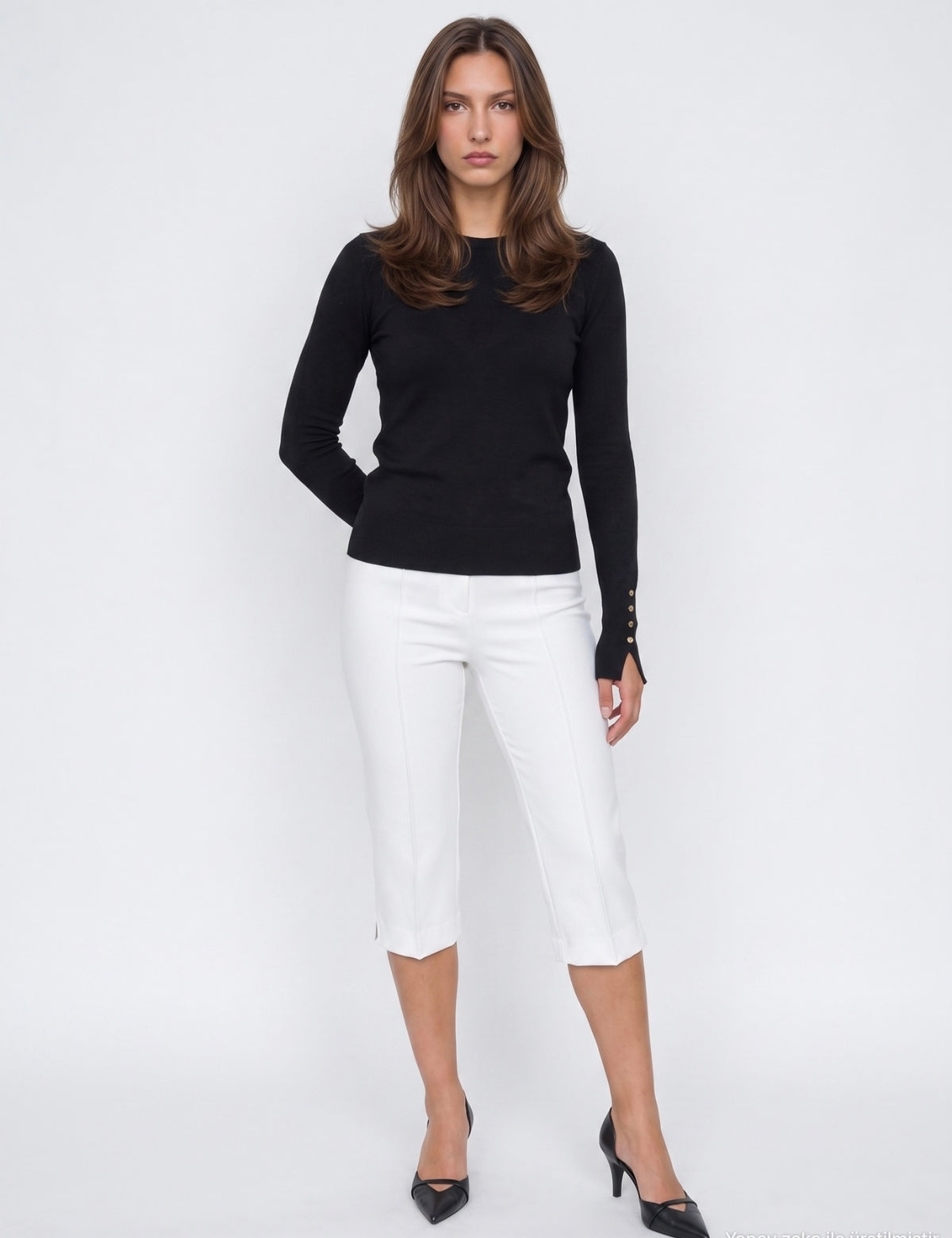 Cuff Button Top - Black