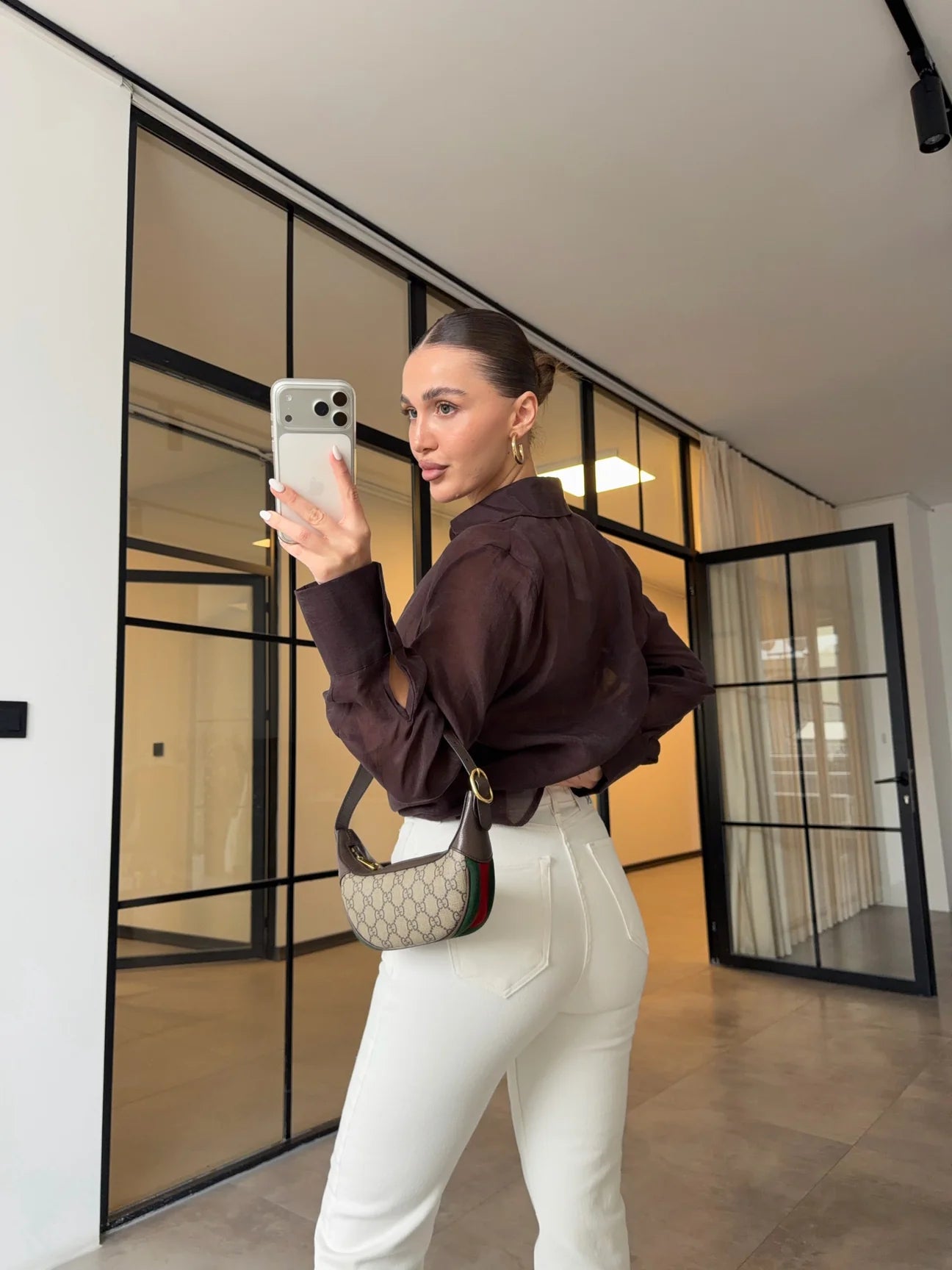 Lycra Mom Jeans - Ecru
