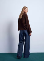 Navy Wide Leg Jeans