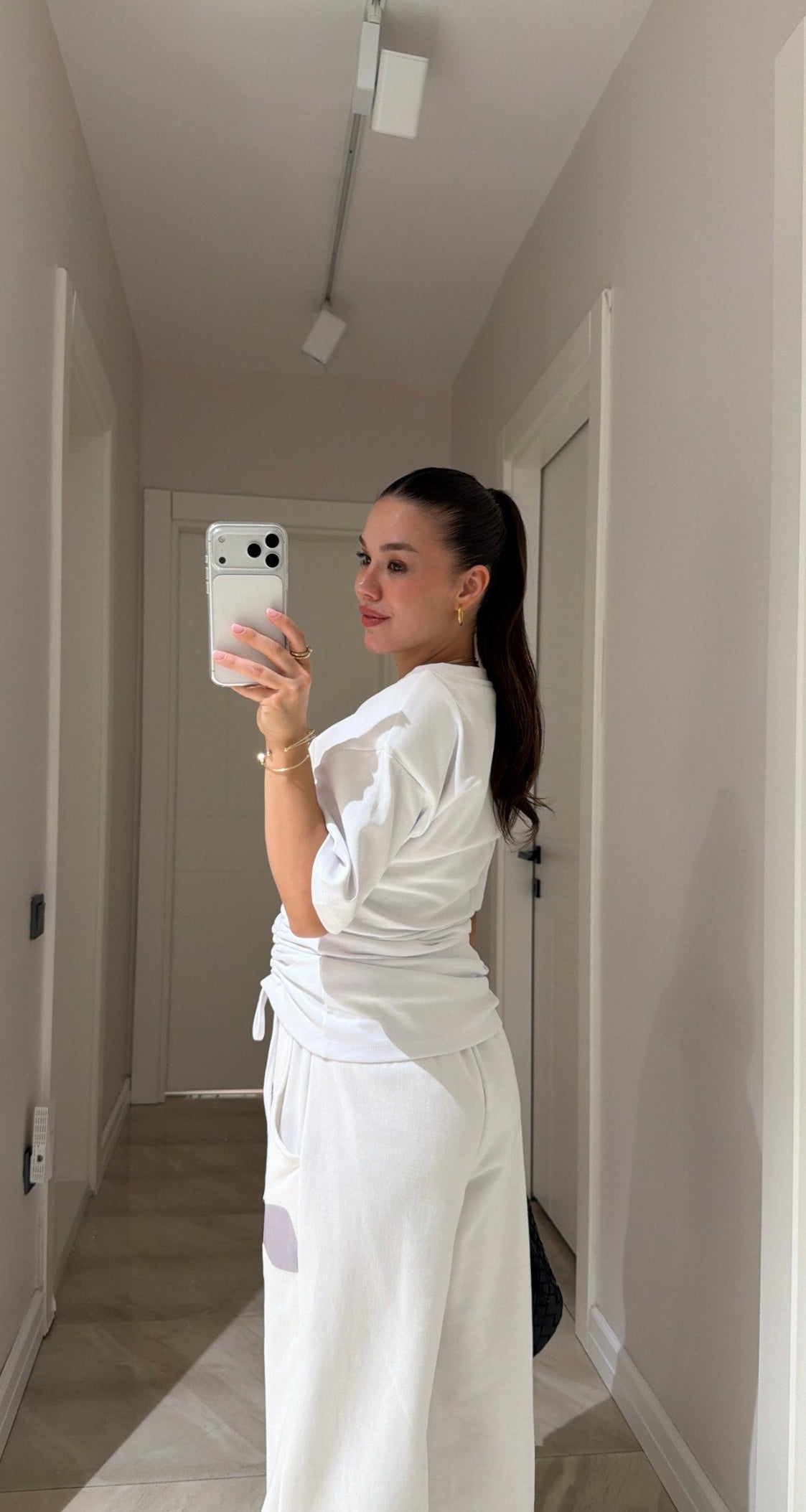 White Sweatpants with Cartoon Prints