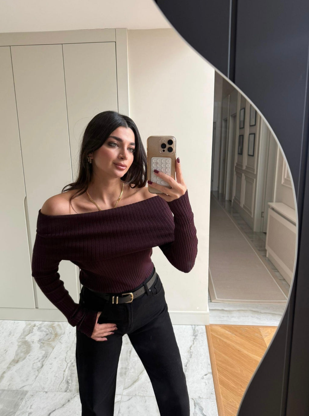 Burgundy Ribbed Top