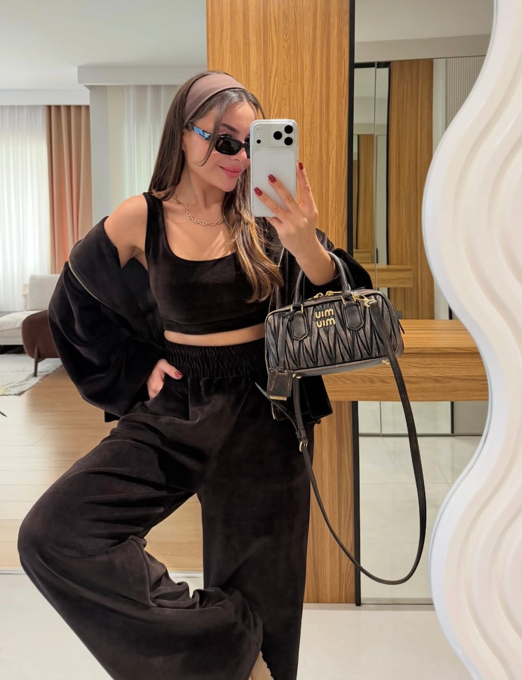 Three pieces velvet set