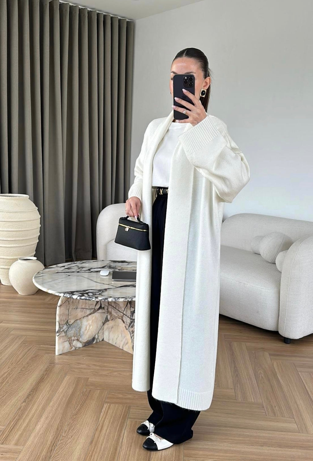 Basic Ecru wool Cardigan