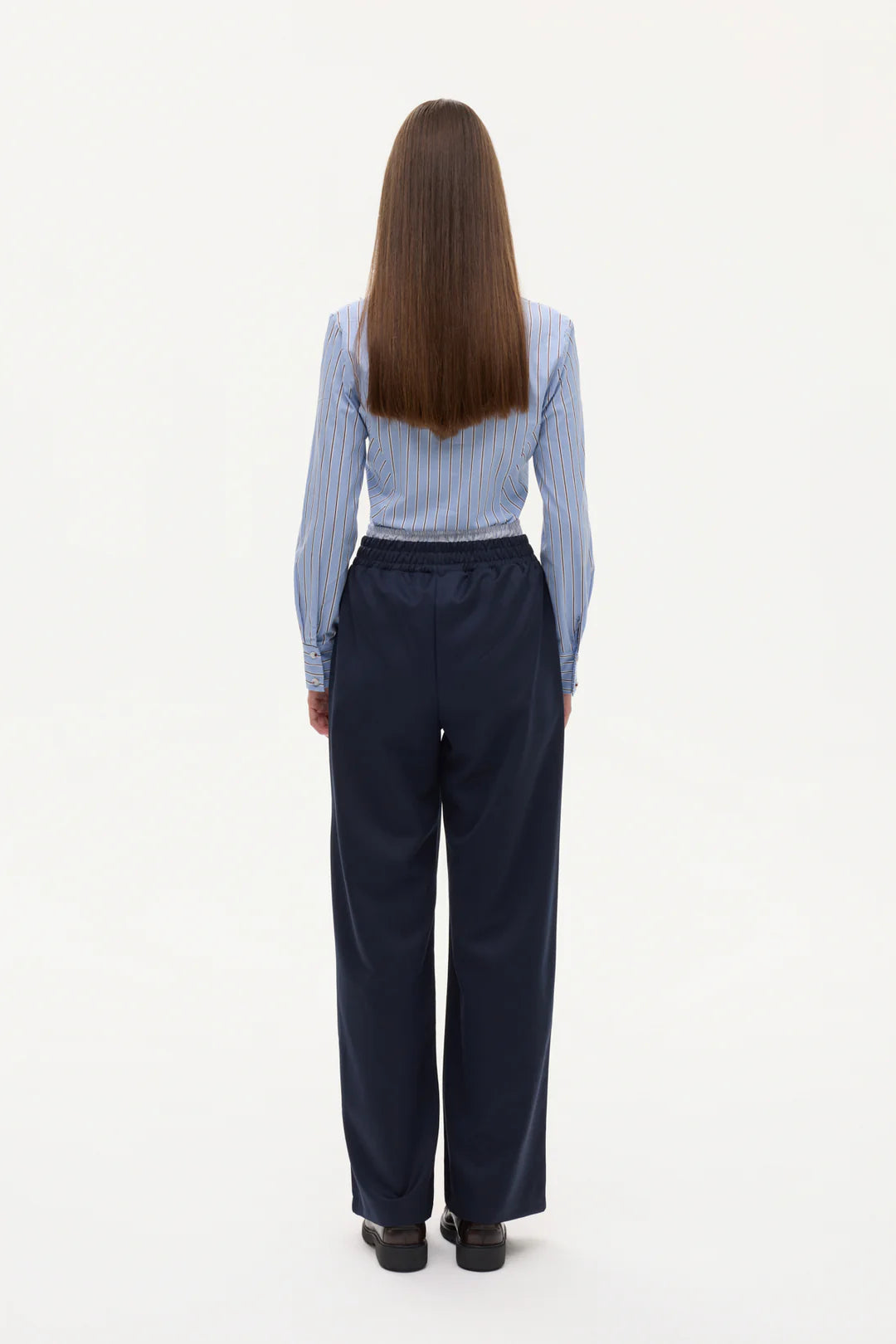 Elastic Waist Wide Leg Pants