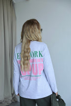 Grey Long Sleeves Top