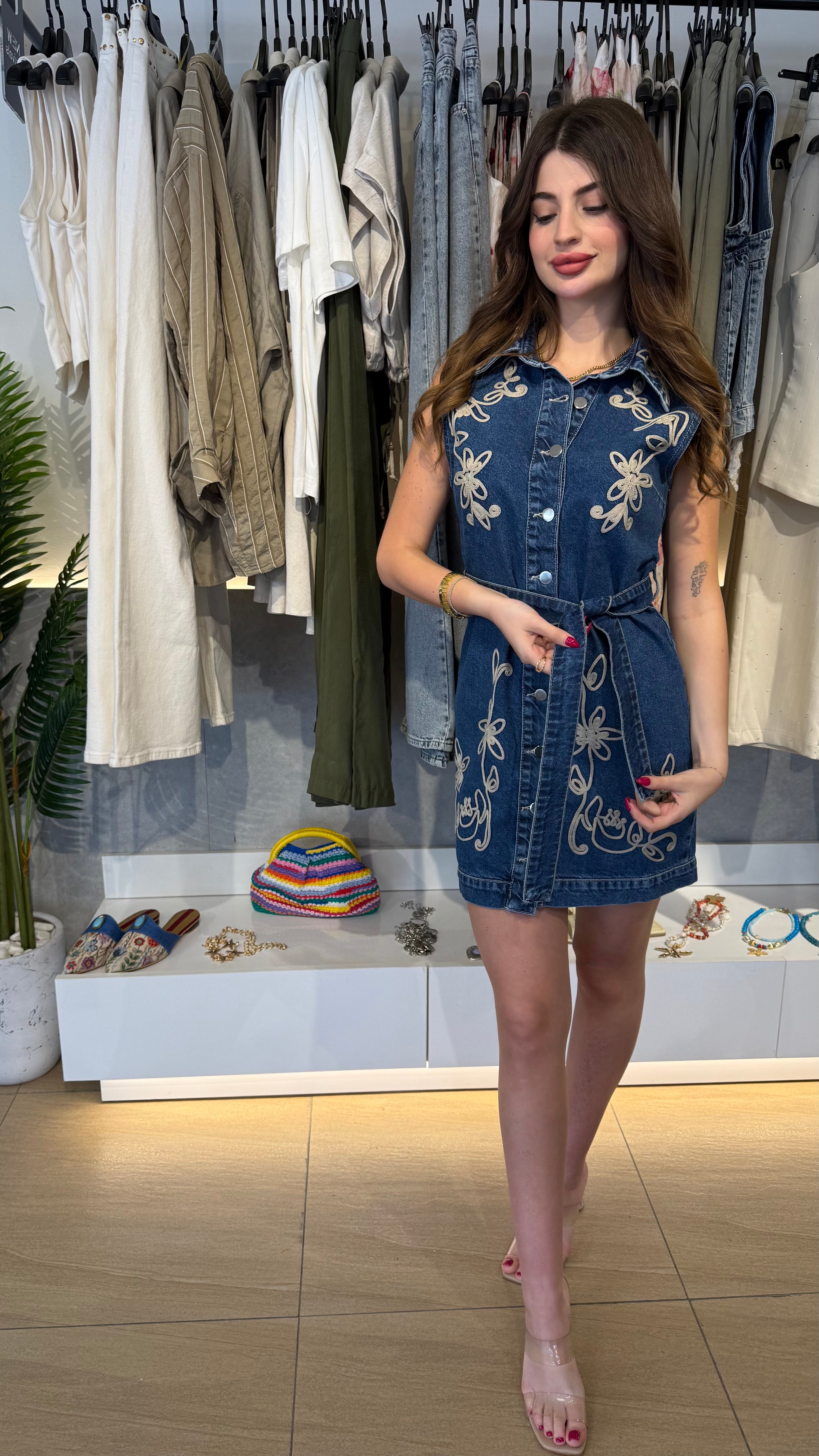 Floral Denim Dress