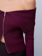 Dilvin off shoulder plum
