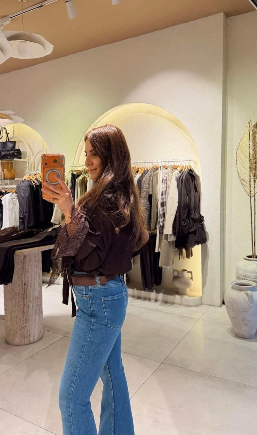 Brown Lace French Shirt