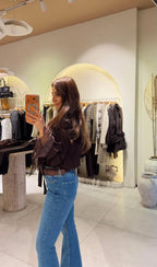 Brown Lace French Shirt