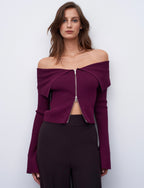 Dilvin off shoulder plum