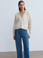 Black Cardigan with Gold Buttons