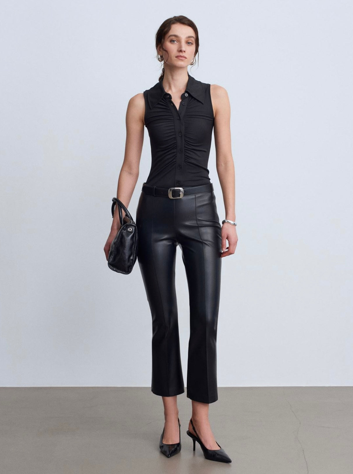 Dilvin Leather Pants - Black