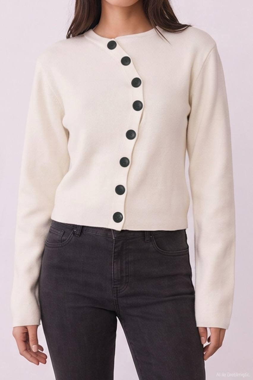 Curve Cardigan - Ivory