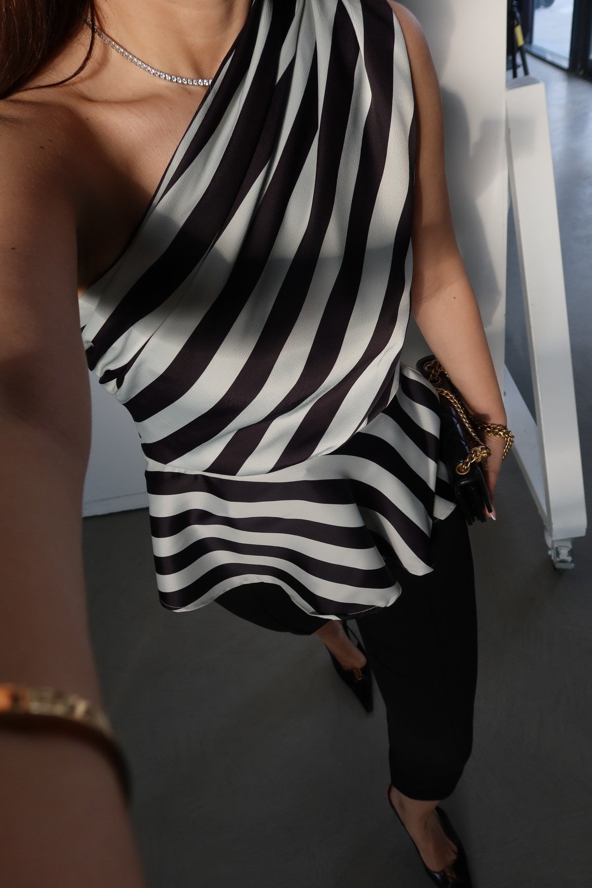 Zebra satin top