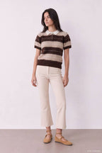Brown Stripe Polo