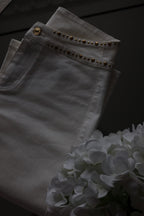 Ecru Jeans with Pins