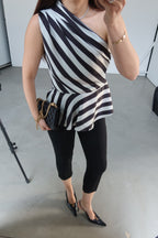 Zebra satin top