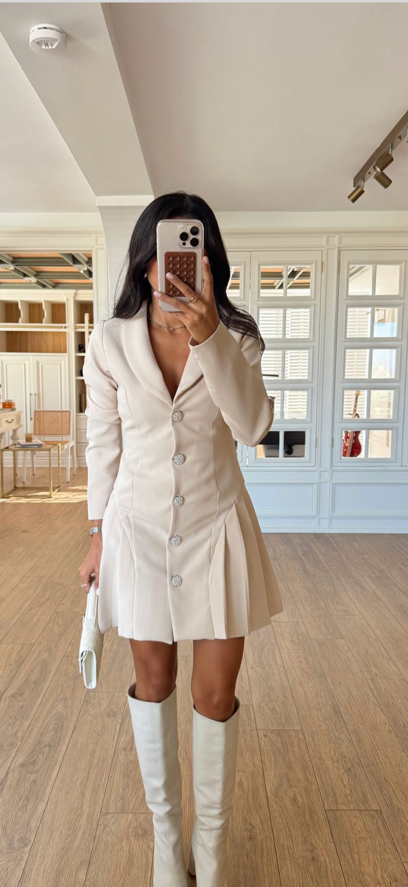 Blazer Dress-Beige