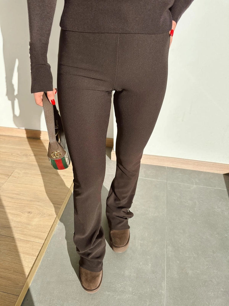 Brown Tight-Fit Pants