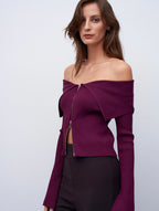 Dilvin off shoulder plum