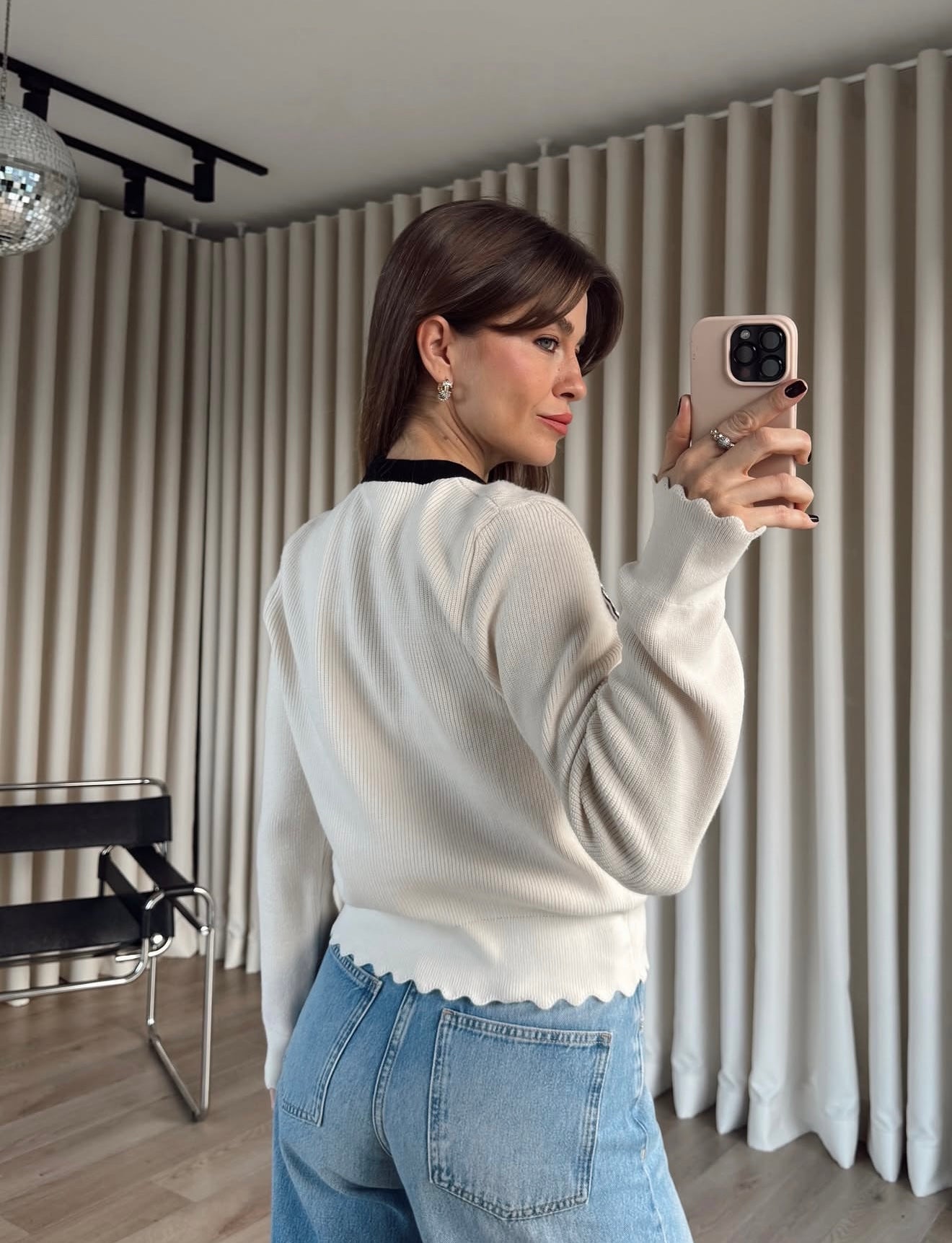 Scarf-detailed Cardigan