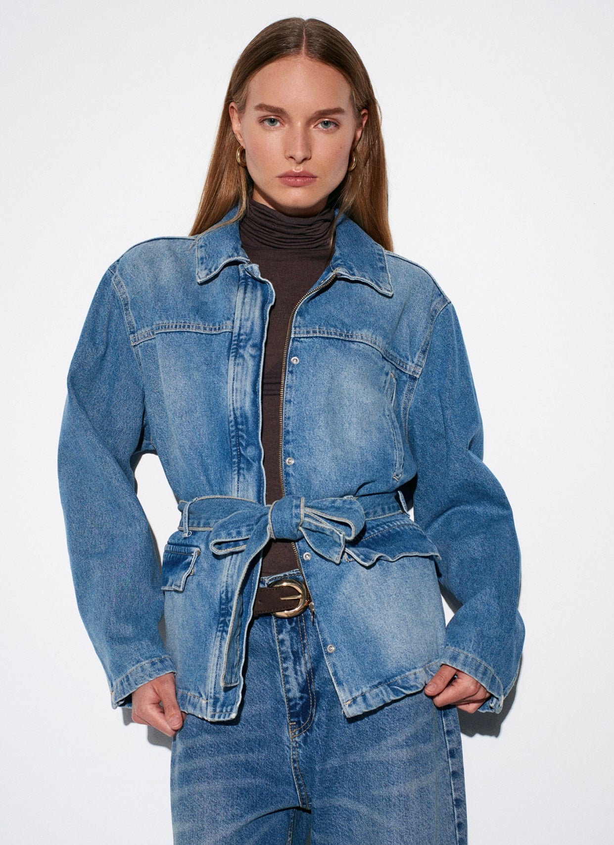 Belted Denim Jacket