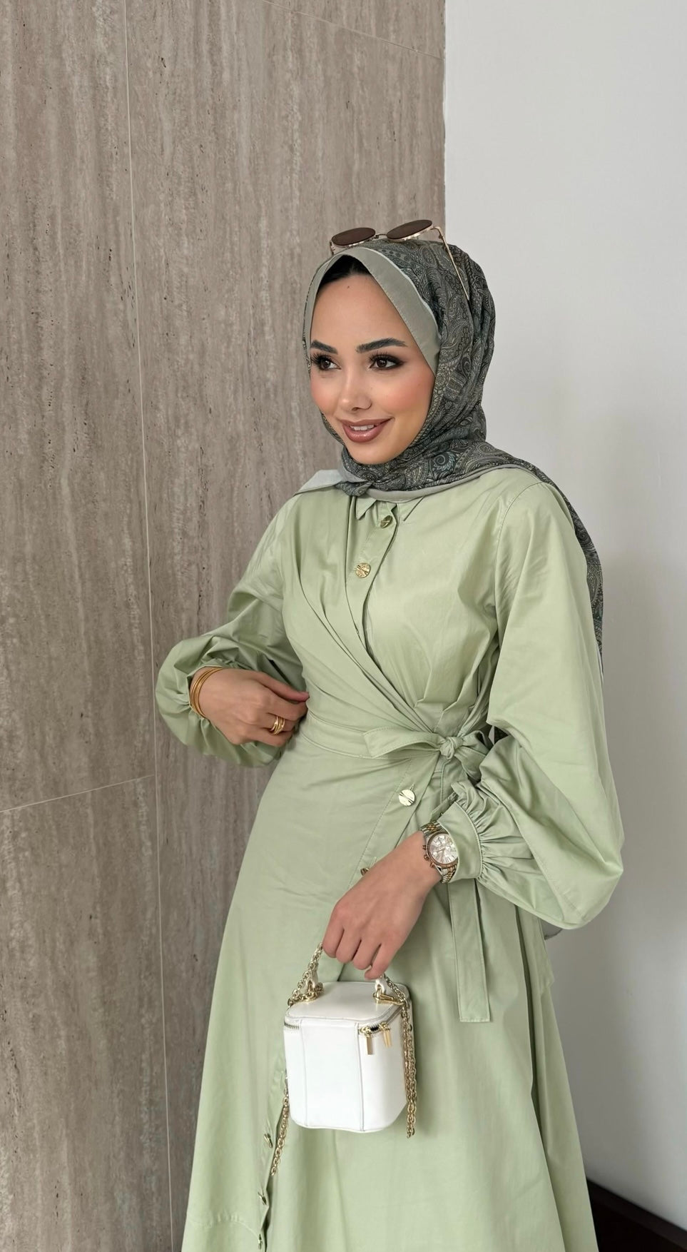 Side-Tied Dress - Mint