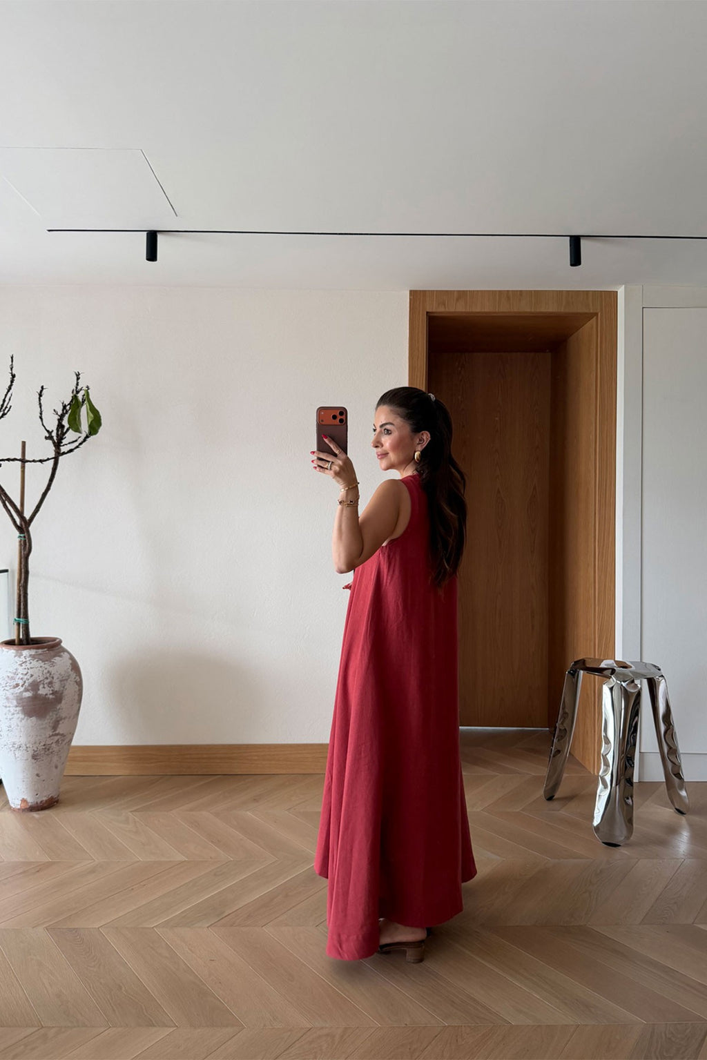 Brick red dress