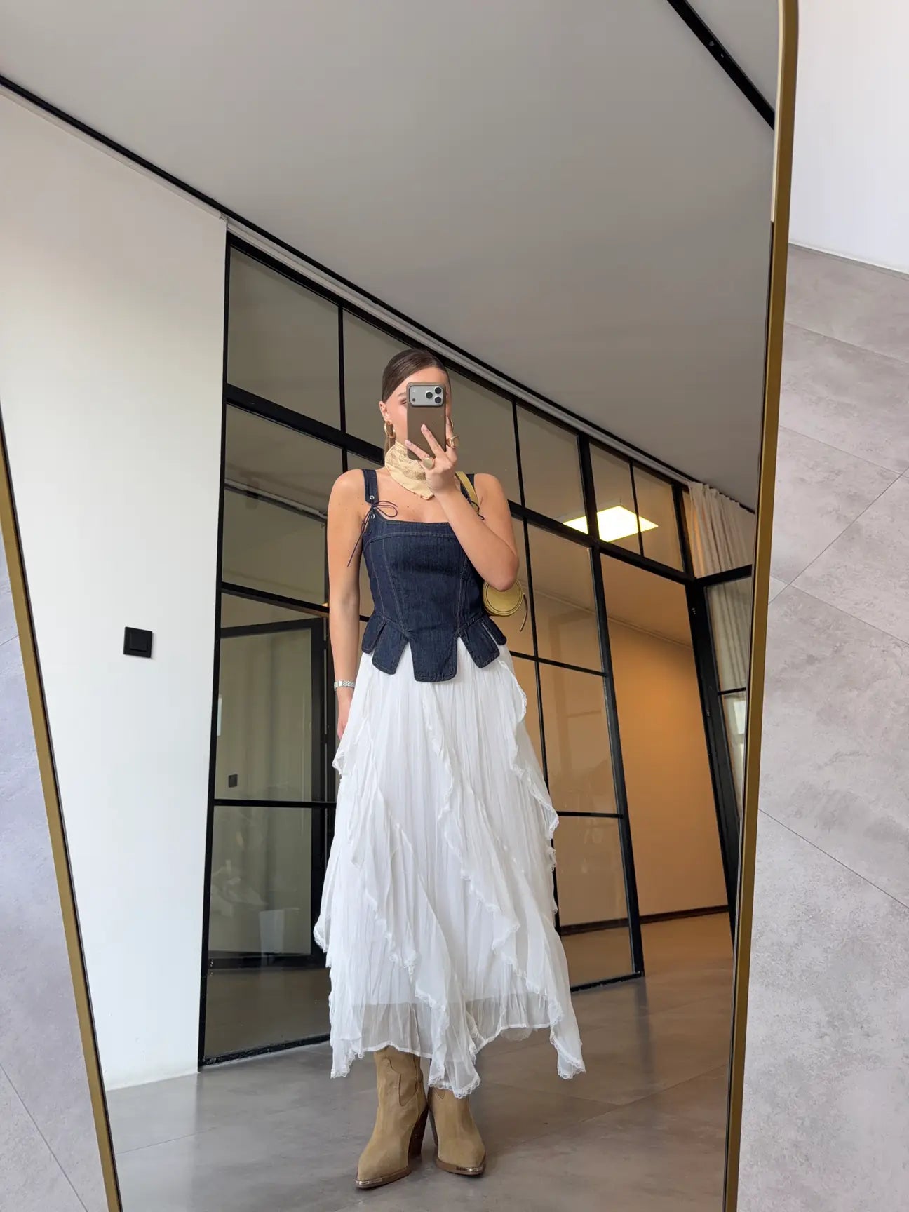 Ruffle Maxi Skirt - White