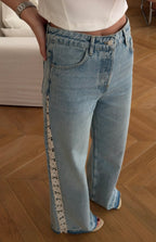 Beige detailed Jeans