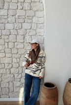 Grey print Ski-sweater