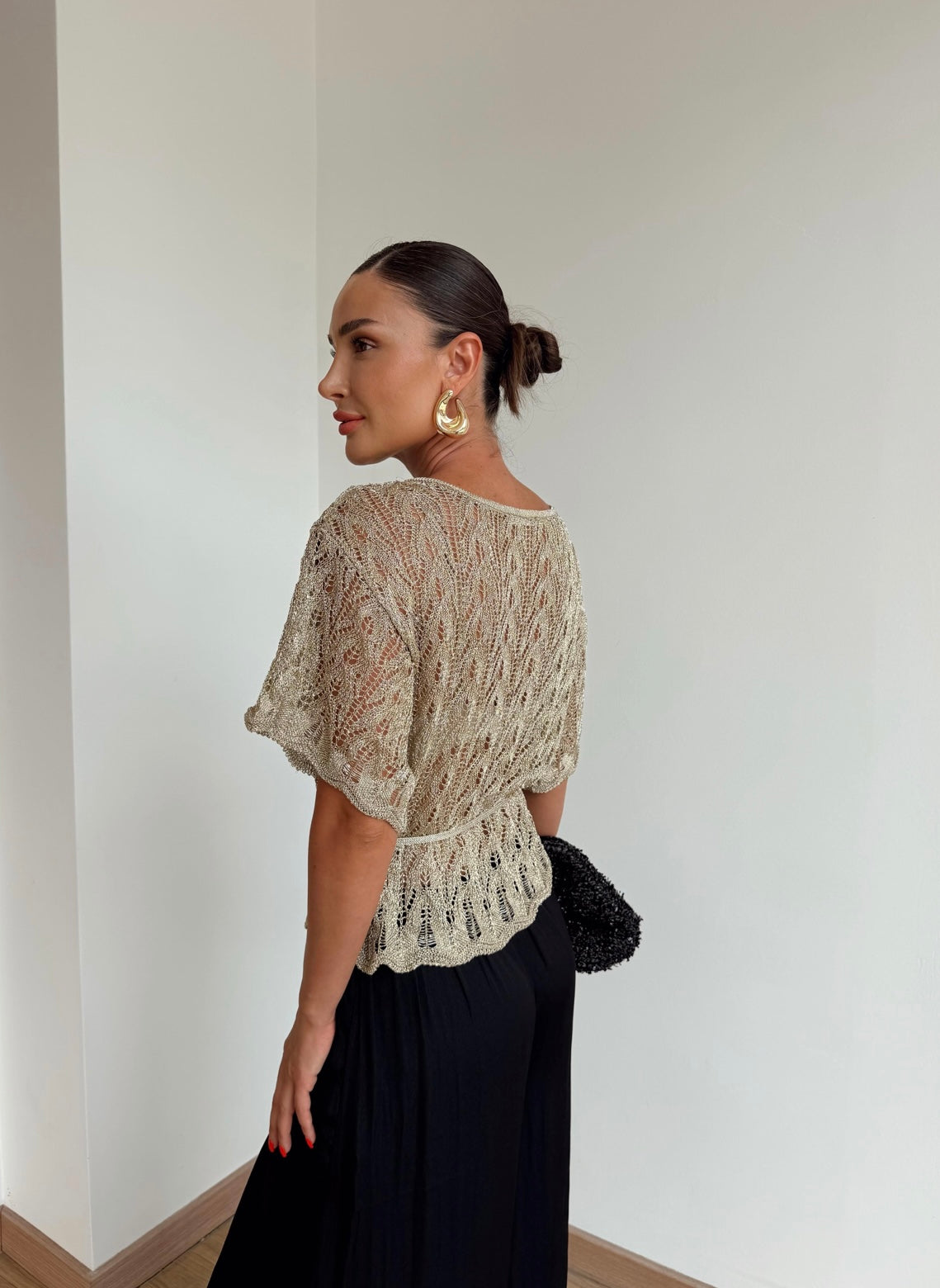 Metallic Knit Top - Gold