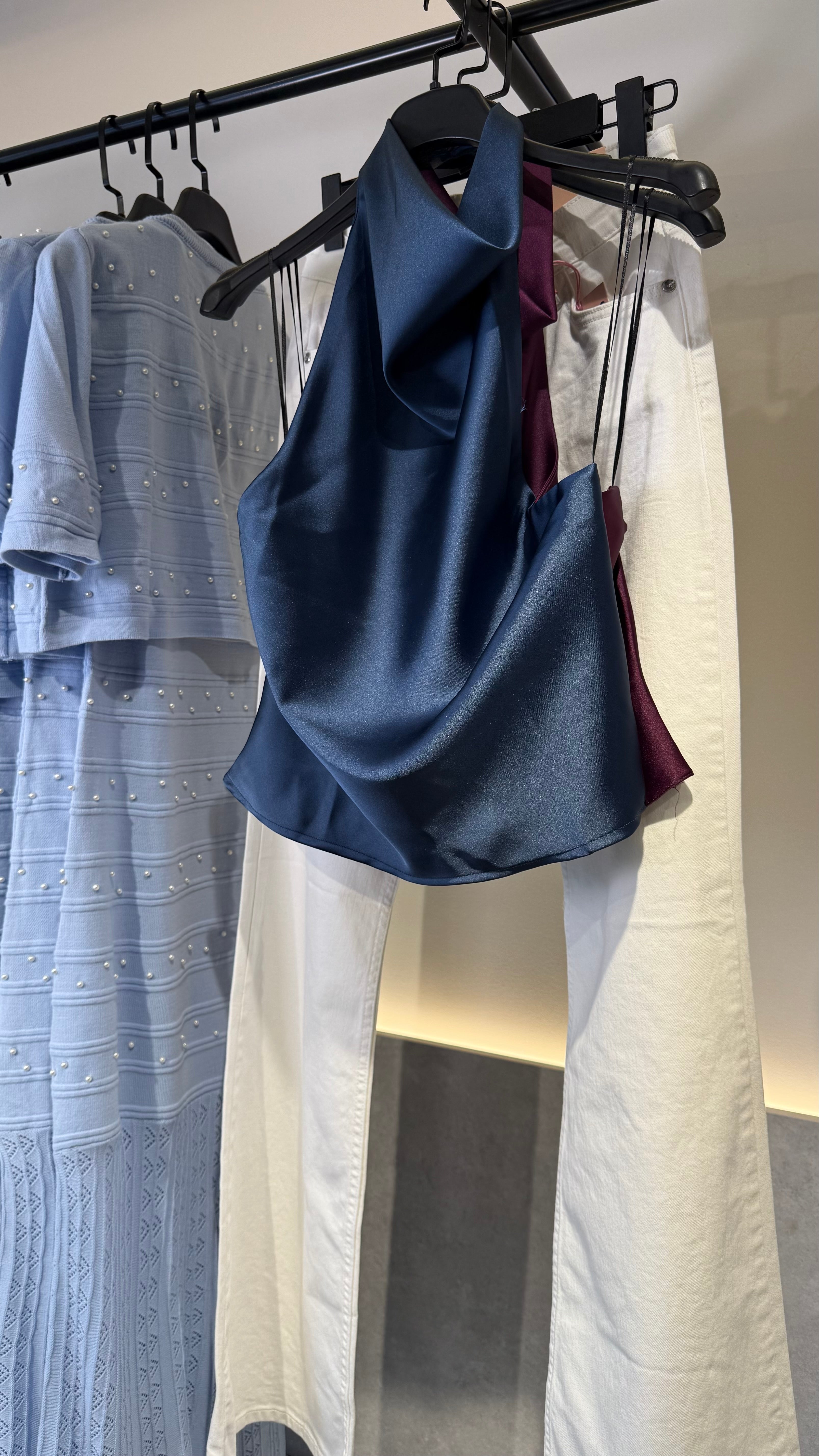 Halter-neck Satin Top