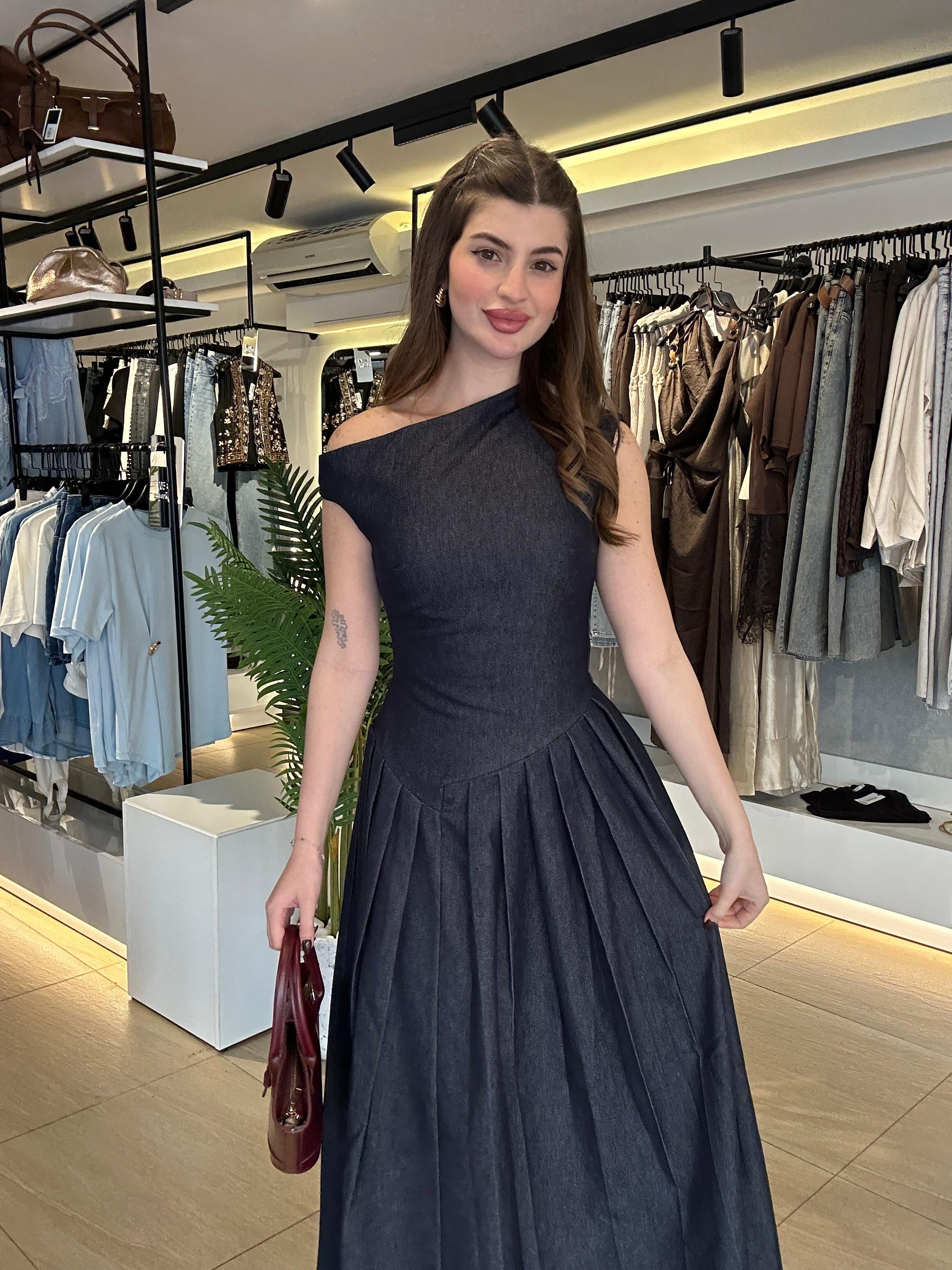 Asymmetrical Denim Dress