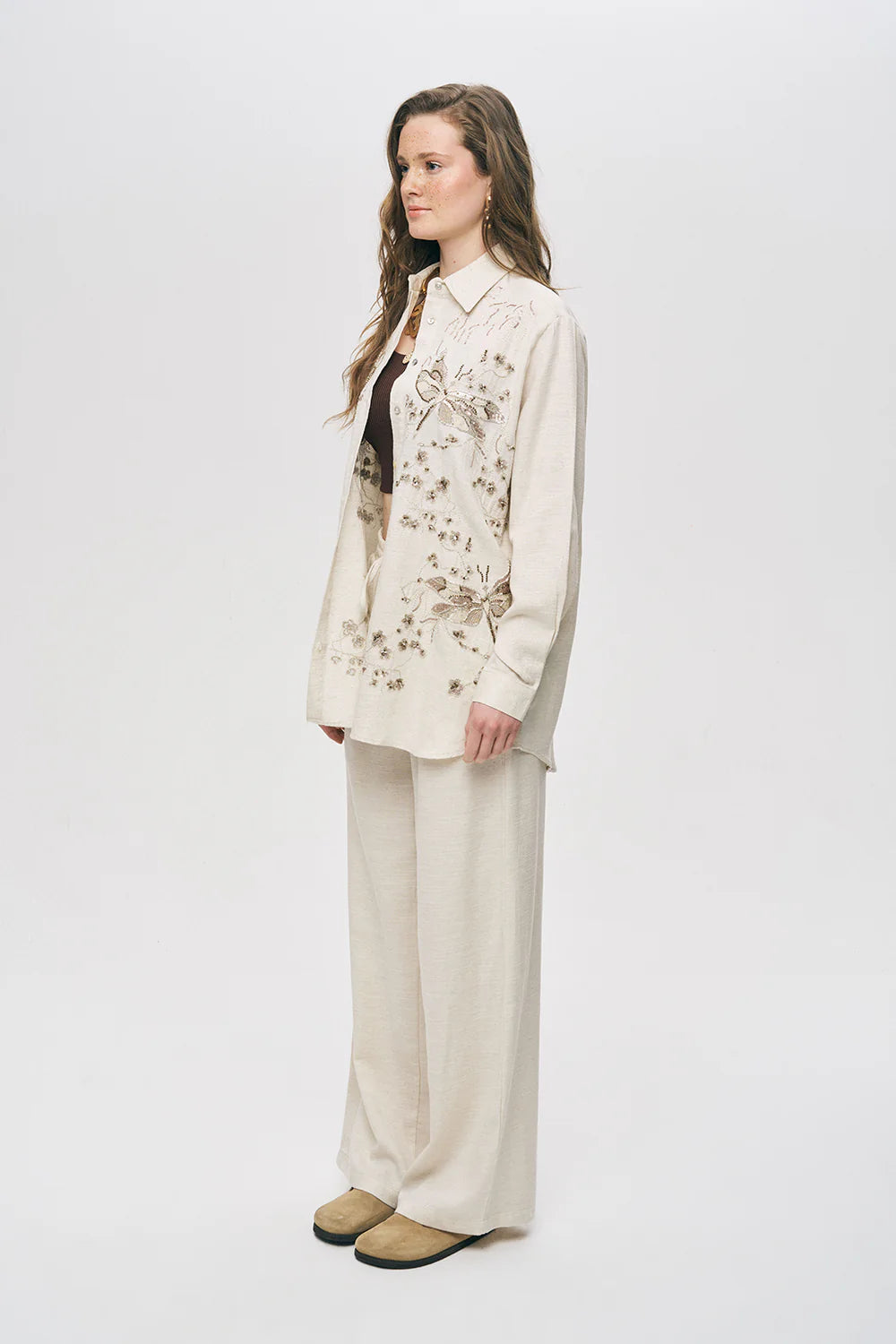 Linen Shirt with Embroidery