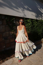 Rainbow Trim Maxi Dress