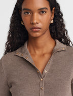Taupe Stand Collar Sweater