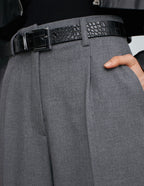 Belted grey trousers