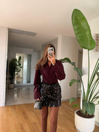 Burgundy Waisted Shirt