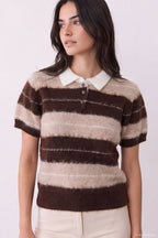 Brown Stripe Polo