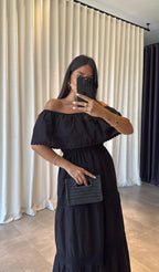 Off-shoulder collar dress