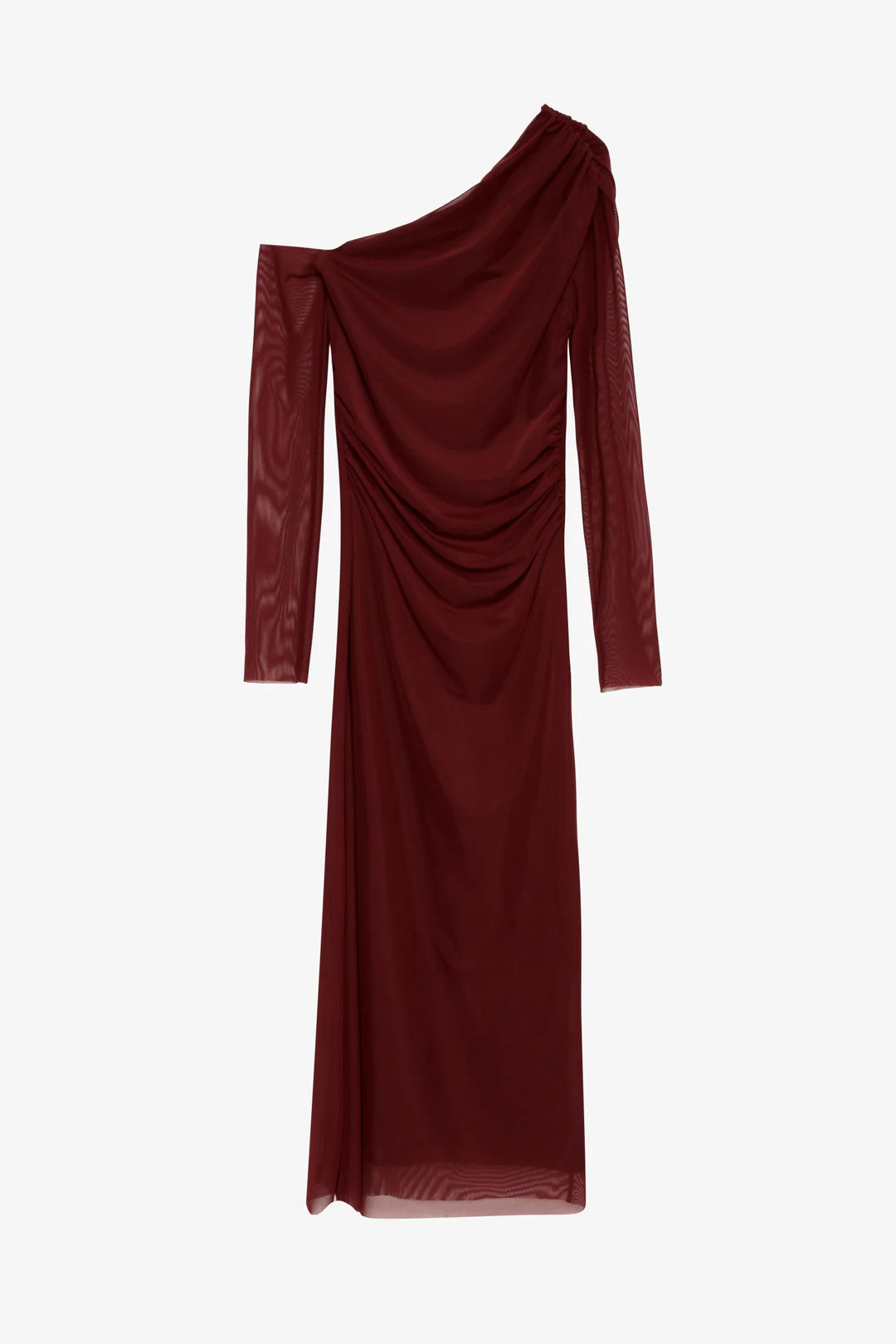 Asymmetric Tulle Midi Dress