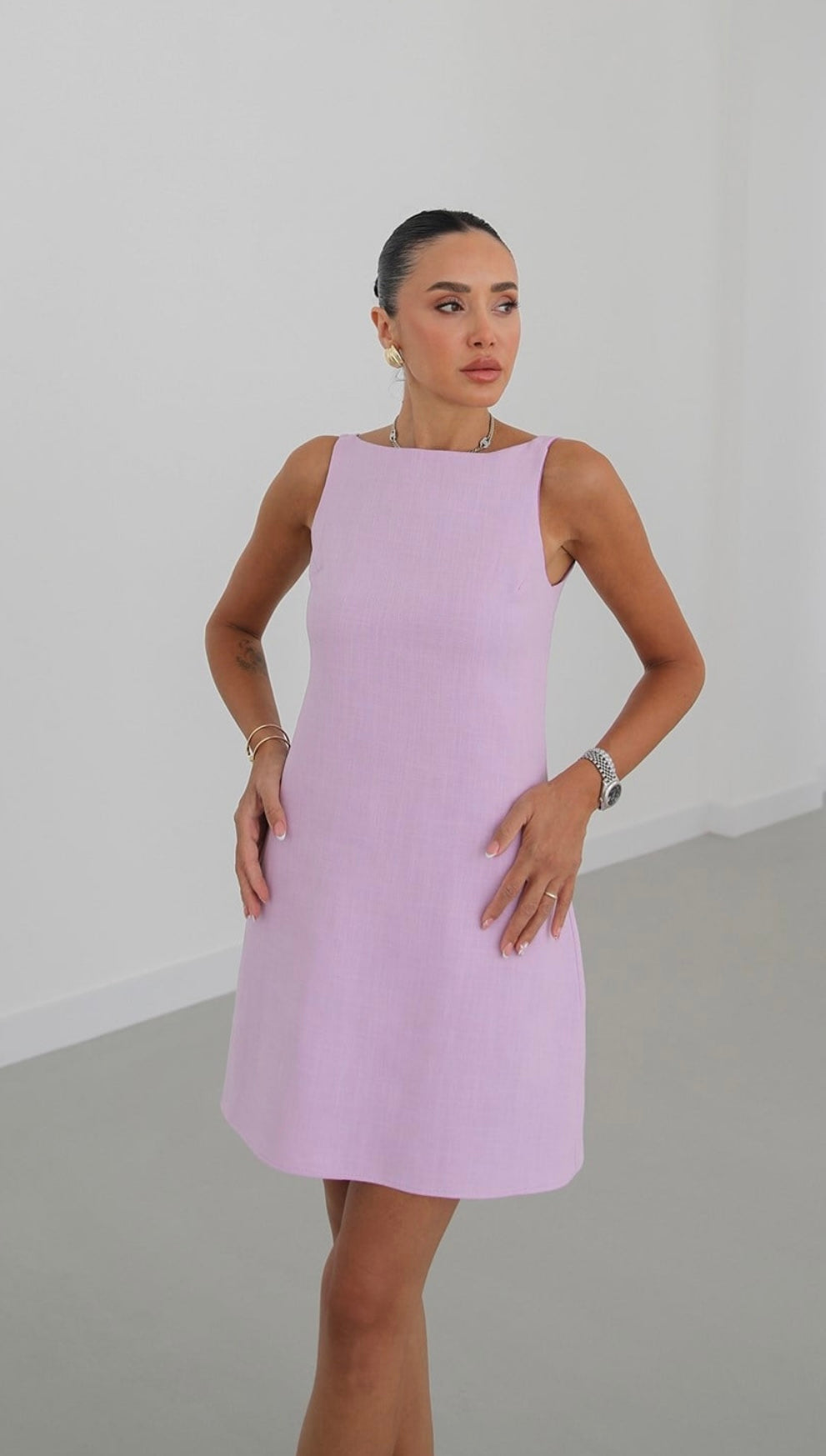 Amelia Linen Dress - Pink
