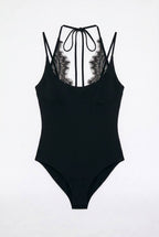 Lace detailed Bodysuit - Black