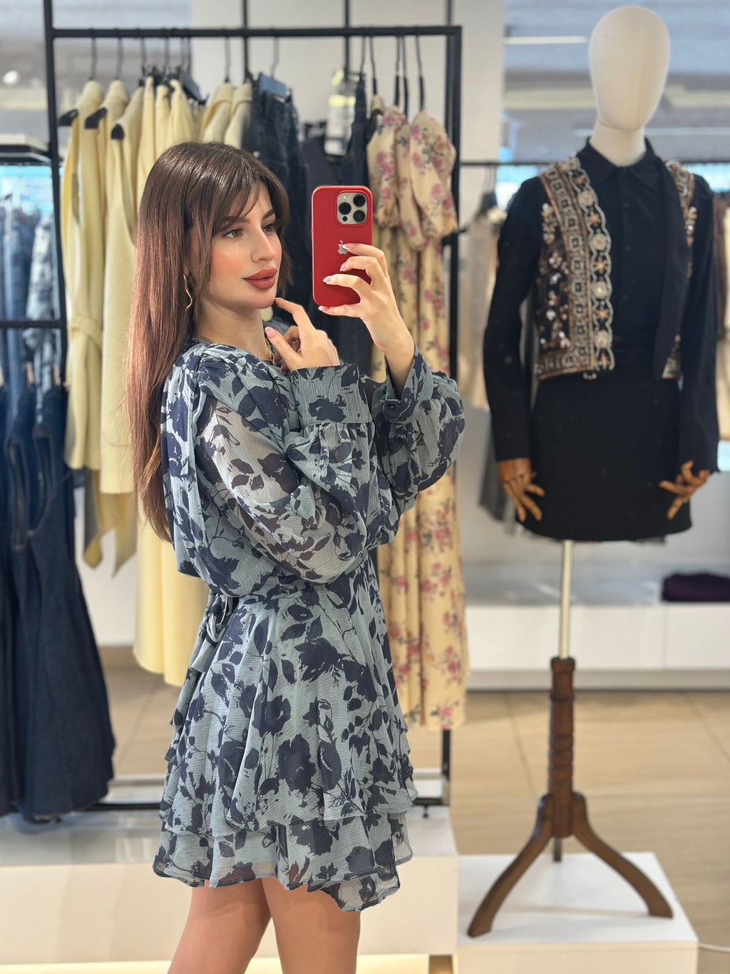 Patterned Blue Dress