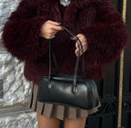 Leather Oval Bag