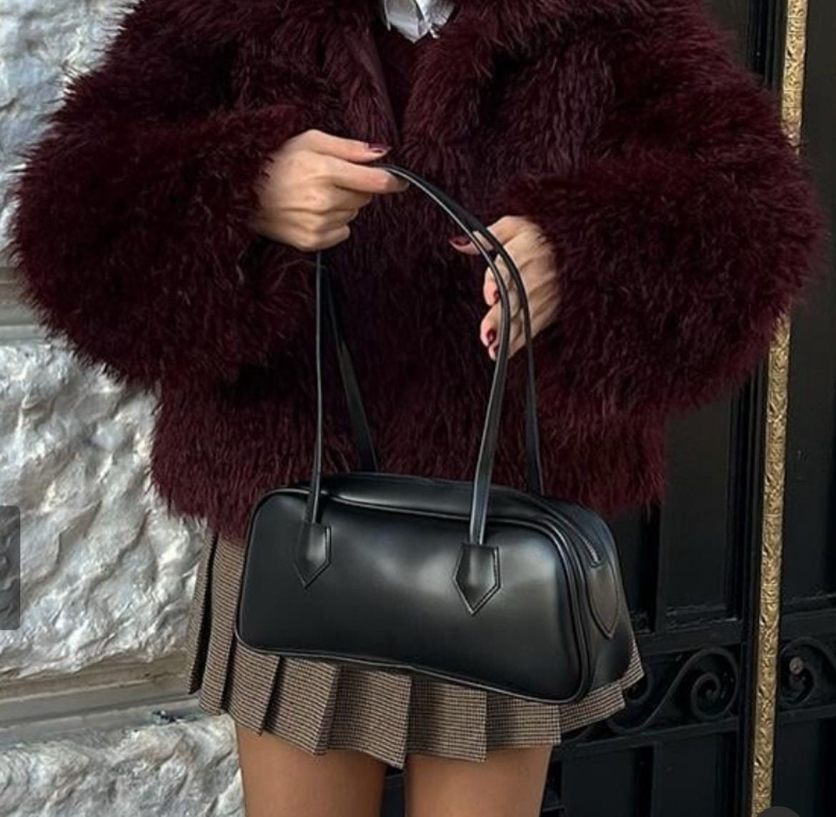 Leather Oval Bag