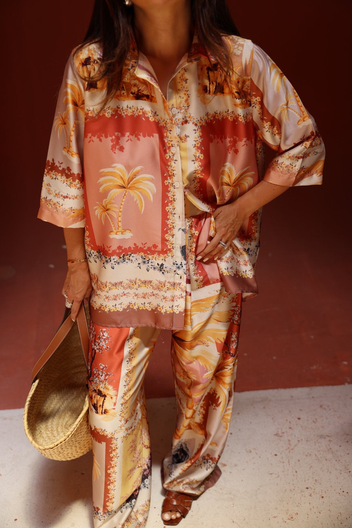 Satin Shirt Set