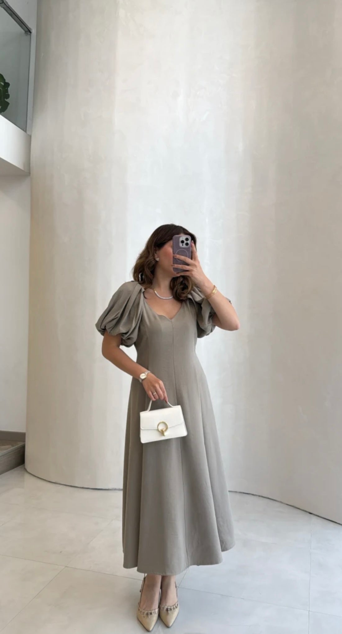 Balloon Sleeves Dress