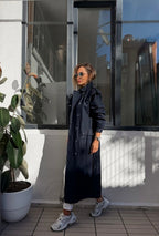 Maxi Denim Trench Coat